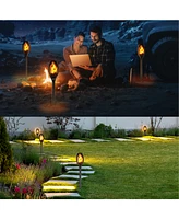 Pack Waterproof Flame Solar Torch Light