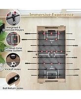 54 Inches Full Size Foosball Table with Legs 2 Balls and 2 Foldable Cup Holders for Kids Teens Adults