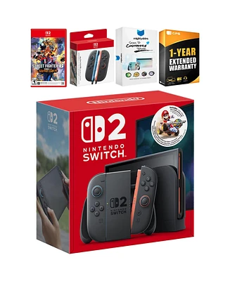 Nintendo Switch 2 + Mario Kart World Bundle with Street Fighter 6, Extra Joy-Cons