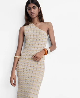 Mango Women's Asymmetrical Lurex Top