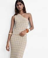 Mango Women's Asymmetrical Lurex Top