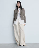 Mango Women's Crop Suit Blazer