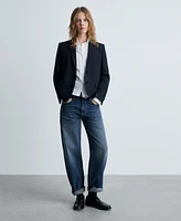 Mango Women's Pinstripe Suit Blazer