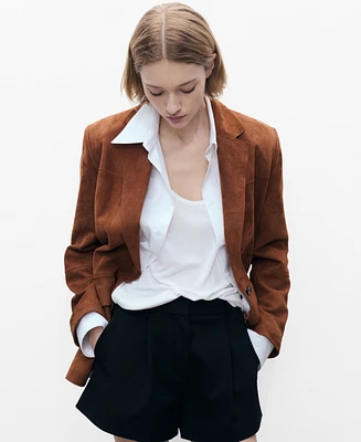 Mango Women's Straight Suede Jacket