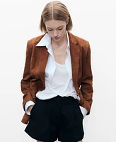 Mango Women's Straight Suede Jacket