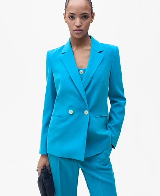 Mango Women's Straight-Fit Suit Jacket