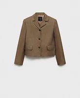 Mango Women's Linen-Blend Cropped Jacket