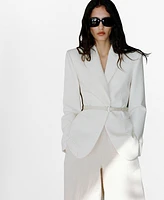 Mango Women's Belt Structured Blazer