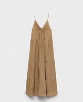 Mango Women's V-Neck Cotton Dress