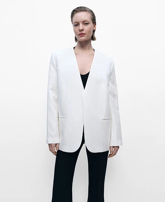 Mango Women's Lyocell and Linen-Blend Jacket