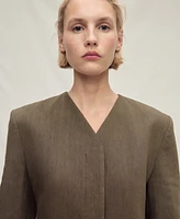 Mango Women's Seamless Linen Suit Jacket