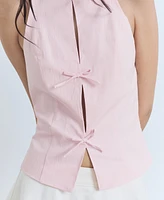 Mango Women's Bows Halter Top