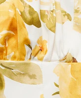 Mango Women's Gathered Neckline Floral Midi Dress
