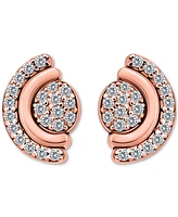 Giani Bernini Cubic Zirconia Pave Half Halo Stud Earrings Sterling Silver, Exclusively at Macy's