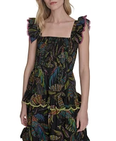 Vince Camuto Women's Cotton Printed Sleeveless Midi Dress