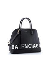 Pre-Owned Balenciaga Medium Logo Ville Bag Leather