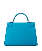 Pre-Owned Hermes Kelly 32 Handbag Blue Epsom with Gold Hardware