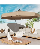 Gymax 10FT Offset Hanging Umbrella Patio Cantilever w/ Easy Tilt Adjustment