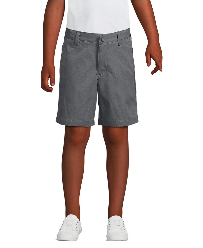 Lands' End Big Boys School Uniform Active Performance Chino Shorts Above the Knee