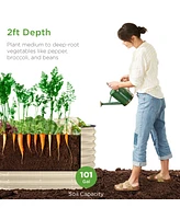 Best Choice Products 4x2x2ft Outdoor Raised Metal Oval Garden Bed, Planter Box for Vegetables, Flowers