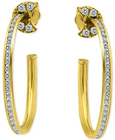 Giani Bernini Cubic Zirconia Crescent Moon Small Hoop Earrings, 1", Exclusively at Macy's