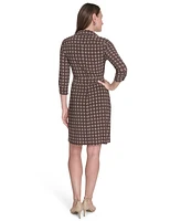 Tommy Hilfiger Women's Belted Jersey Fit & Flare Dress