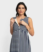 Seraphine Women's Maternity Zip Front Tiered Dress
