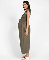 Seraphine Women's Maternity Linen Blend Jumpsuit