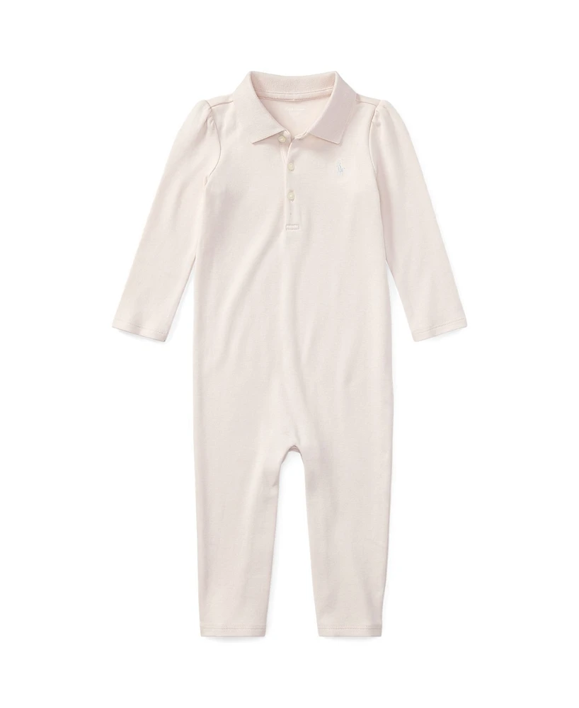 Polo Ralph Lauren Baby Girls Ribbed Collar Coverall