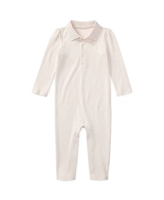 Polo Ralph Lauren Baby Girls Ribbed Collar Coverall