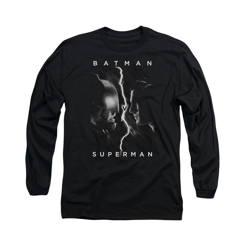 Batman V Superman Men's Face To Long Sleeve Adult Tee / T-Shirt