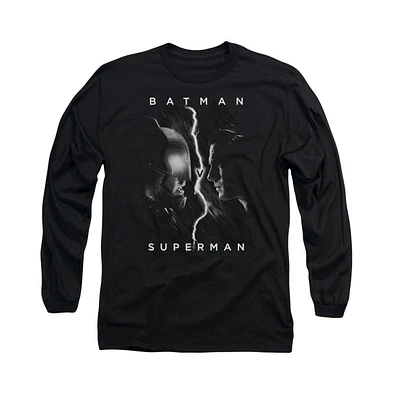 Batman V Superman Men's Face To Long Sleeve Adult Tee / T-Shirt