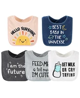 The Peanutshell Baby Girls Unisex Terry Bibs, 18 Pack for Feeding, Teething, or Drooling, Neutral Foods/Hello Sunshine