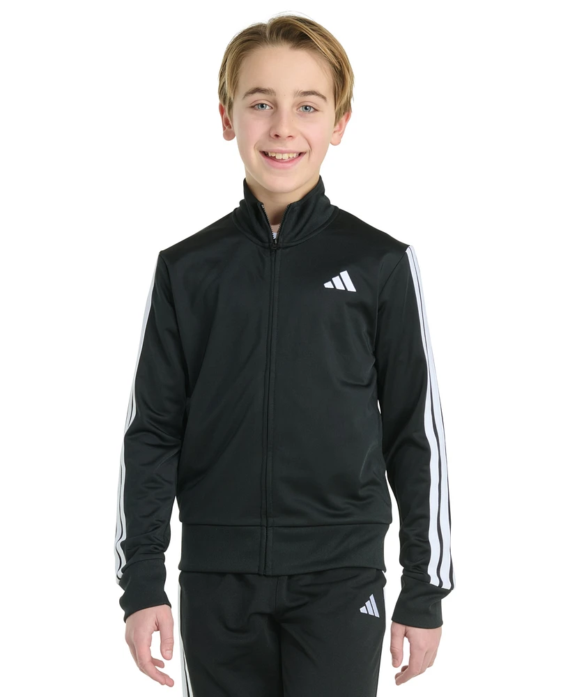 adidas Big Boys Long-Sleeve Full-Zip Essential Tricot Jacket