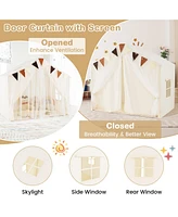 Large Toddler Playhouse Tent with Door Curtains Windows