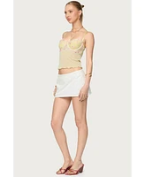 Edikted Women's Embroidered Floral Sheer Bra Top