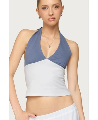 Edikted Women's Janna Color Block Halter Top