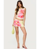 Edikted Women's Tiger Flower Off Shoulder Top