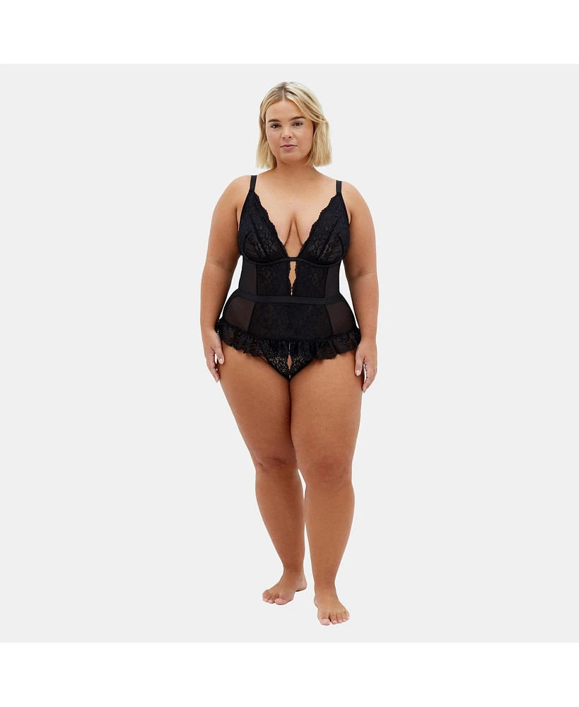 City Chic Plus Viva Ouvert Bodysuit
