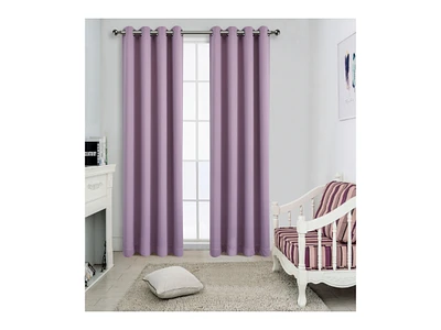 Kate Aurora 100% Hotel Thermal Blackout Lavender Grommet Top Curtain Panels - 50 in. W x in. L