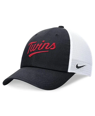 Nike Men's Navy Minnesota Twins Wordmark Adjustable Trucker Hat