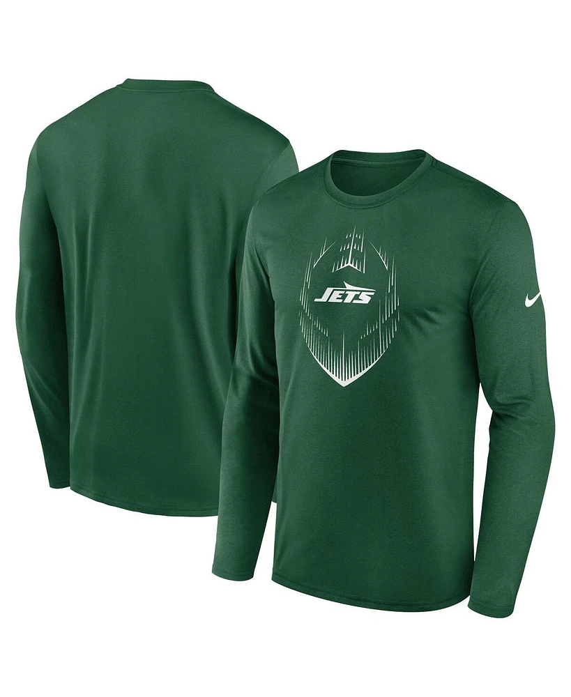 Nike Men's Green New York Jets Icon Legend Performance Long Sleeve T-Shirt