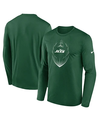 Nike Men's Green New York Jets Icon Legend Performance Long Sleeve T-Shirt