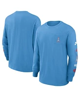 Nike Men's Light Blue Houston Oilers Rewind Heavy Max90 Pocket Long Sleeve T-Shirt