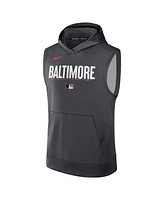 Nike Men's Anthracite Baltimore Orioles Authentic Collection City Connect Performance Sleeveless Pullover Hoodie