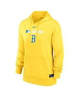 Nike Women's Gold Boston Red Sox City Connect Authentic Collection Performance Pullover Hoodie