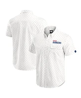 Darius Rucker Collection by Fanatics Men's Cream Texas Rangers Printed Button-Down Shirt