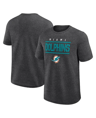 Logo Athletic Men's Heather Charcoal Miami Dolphins Top Notch T-Shirt