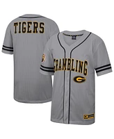 Colosseum Men's Gray Grambling Tigers Free Spirited Baseball Jersey