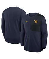 Nike Men's Navy West Virginia Mountaineers 2025 Sideline Coach Uv Performance Long Sleeve T-Shirt